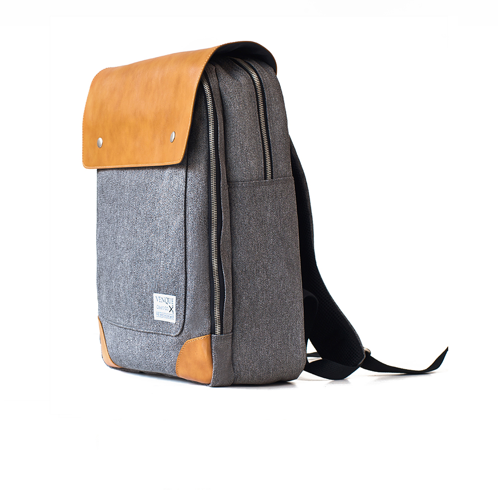 Venque Flatsquare Grey Backpack | Appelboom.com